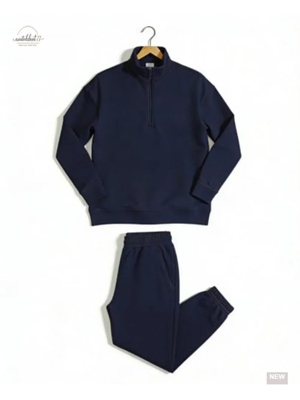 Mens Sweatsuit 2 Piece Set Quarter Zip Pullover Jogging Suit Athletic Outfit